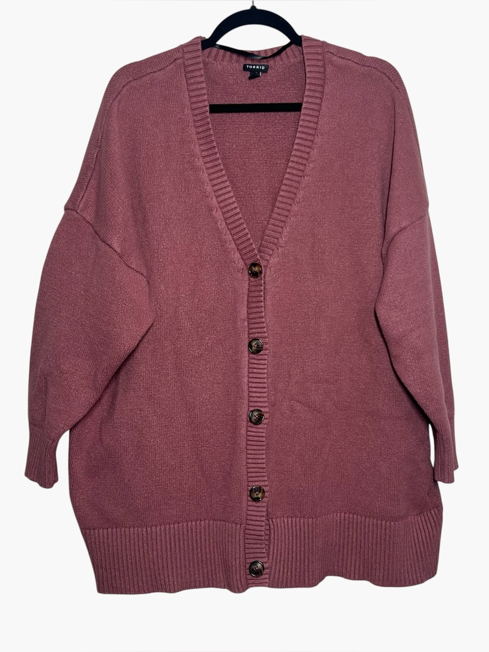 Torrid Button Up Cardigan Sweater Mauve V-neck Womens Size 3X Academia Career